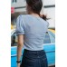 Surplice Neck Crop Knit Top